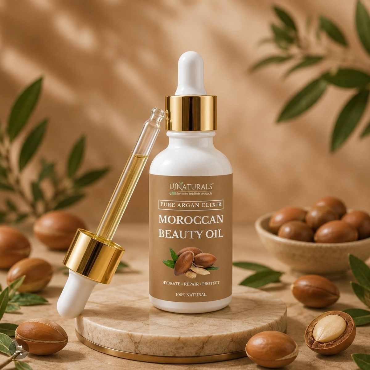 Pure Moroccan Argan Oil Serum for Skin & Hair | UJ Naturals